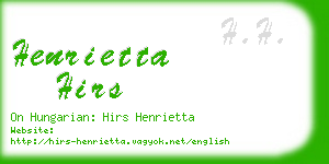 henrietta hirs business card